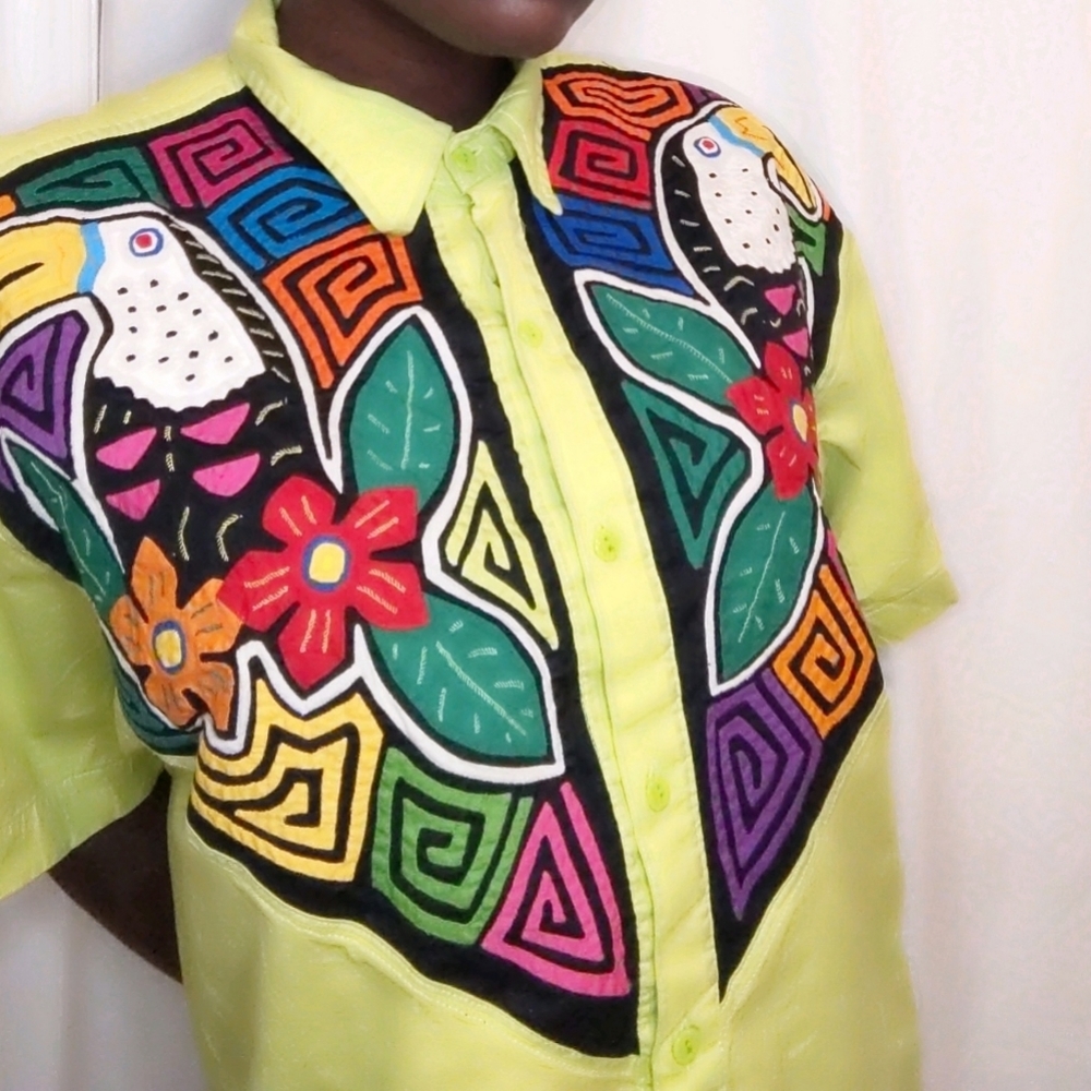 Multicolored button up shirt